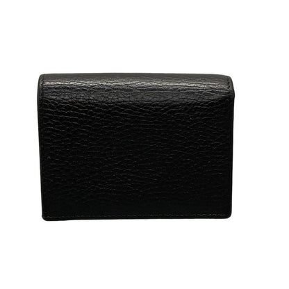 Gucci Double Authenticity Card Case Wallet/gg Marmont 456126 Black Leather