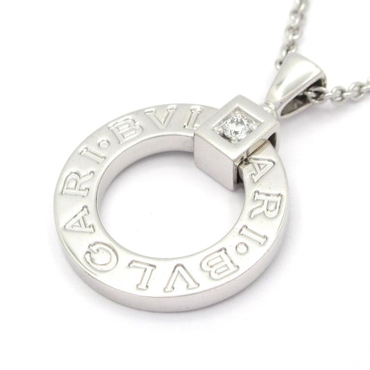 Bvlgari Necklace Bvlgari Circle Necklace 18K White Gold X Diamond 1P Diamond /