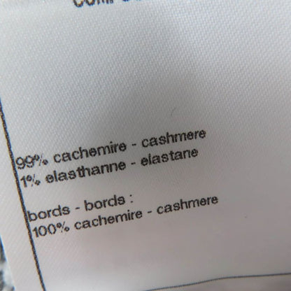 CHANEL 22C P72116k10346 Cashmere Coco Mark Long Sleeve Knit Top White Black 34