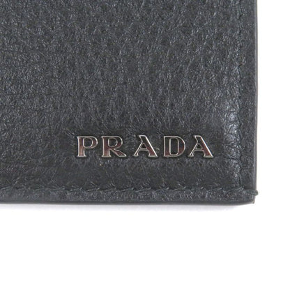 Prada 2mc223 Leather Logo Hardware Compact Business Card Holder Card Case