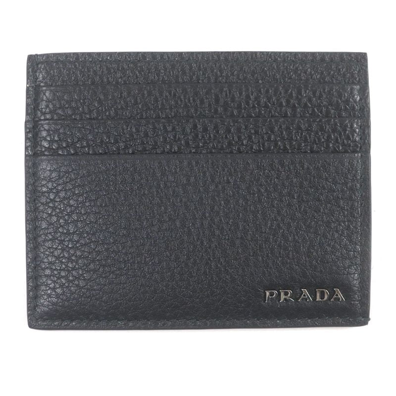 Prada 2mc223 Leather Logo Hardware Compact Business Card Holder Card Case