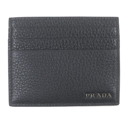 Prada 2mc223 Leather Logo Hardware Compact Business Card Holder Card Case