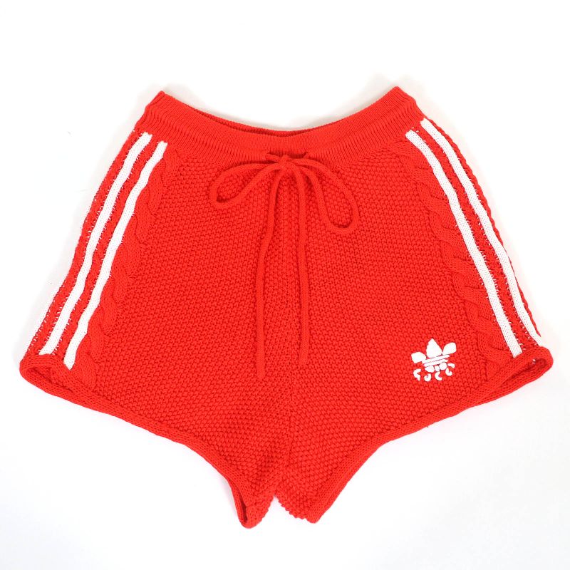 Gucci×adidas Gucci×adidas 693835 Linen Cotton Trefoil Embroidered Knit Shorts