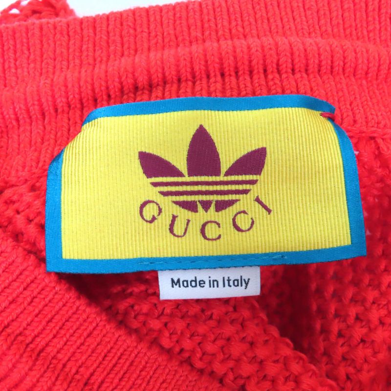 Gucci×adidas Gucci×adidas 693835 Linen Cotton Trefoil Embroidered Knit Shorts