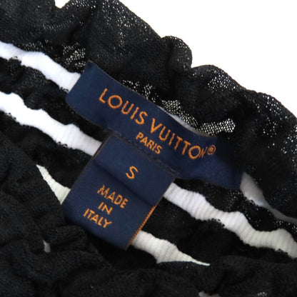 Louis Vuitton 23SS Crew Neck Short Sleeve Cropped Knit Top Black Red S Made In