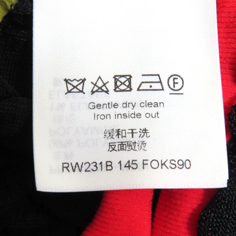 Louis Vuitton 23SS Crew Neck Short Sleeve Cropped Knit Top Black Red S Made In