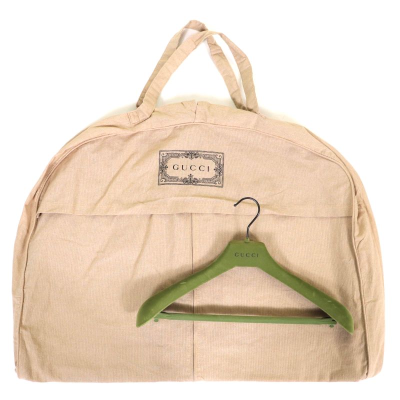 Gucci 22AW 708505 Leather Use Eco-fur Long Coat 100% Silk Lining Beige Red 38