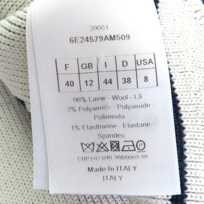 Christian DIOR 6e24579am509 Wool Clover Hem Scalloped Design Long Sleeves