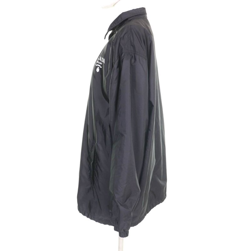 Prada 2021 29z021 Re Nylon Logo Coach Jacket Nylon Jacket Black 40 Made In