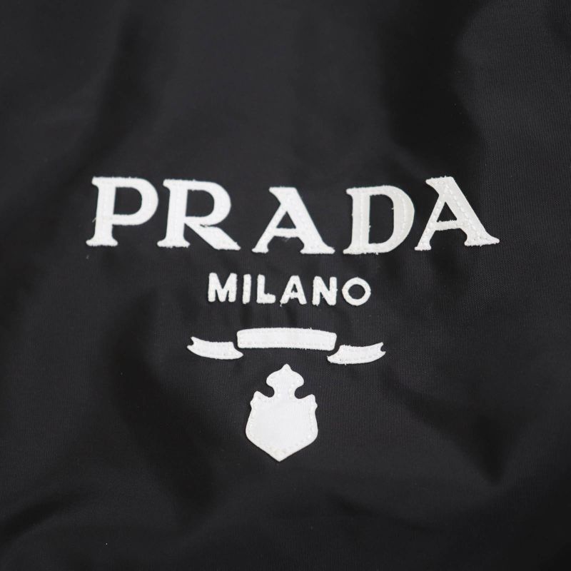 Prada 2021 29z021 Re Nylon Logo Coach Jacket Nylon Jacket Black 40 Made In