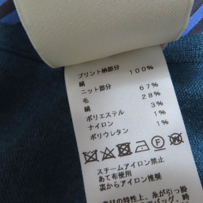 Hermes 100% Silk Wool Twill Raine Sleeveless Knit Top Blue Green 38 Made In