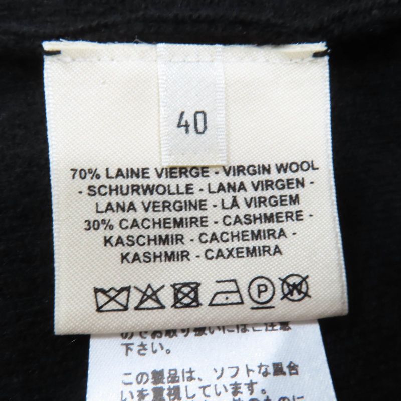 Hermes 21AW Wool Cashmere Blend H Lift Short Sleeve Knit Top Black 40 Made In