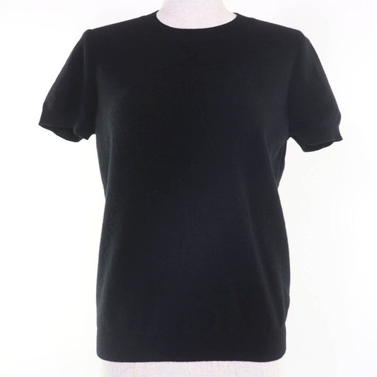 Hermes 21AW Wool Cashmere Blend H Lift Short Sleeve Knit Top Black 40 Made In