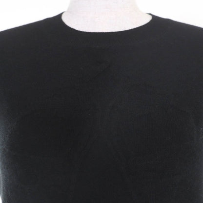 Hermes 21AW Wool Cashmere Blend H Lift Short Sleeve Knit Top Black 40 Made In