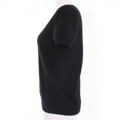 Hermes 21AW Wool Cashmere Blend H Lift Short Sleeve Knit Top Black 40 Made In