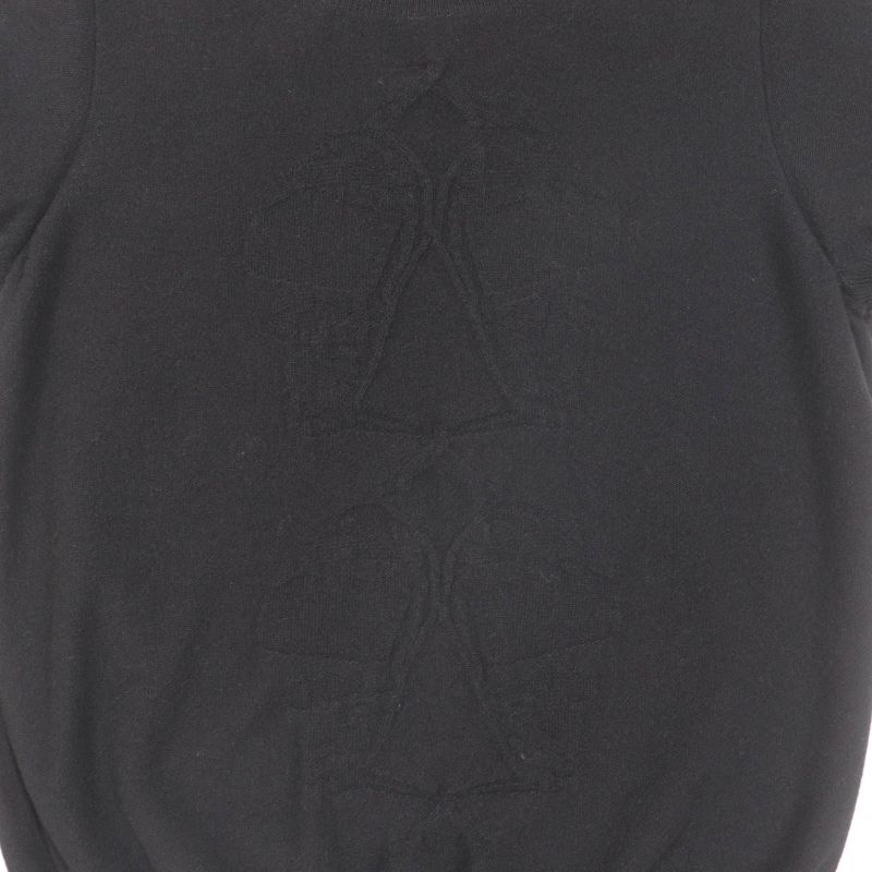 Hermes 21AW Wool Cashmere Blend H Lift Short Sleeve Knit Top Black 40 Made In