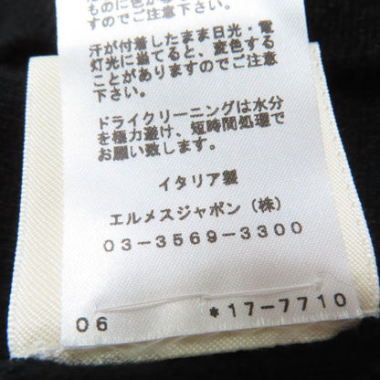 Hermes 21AW Wool Cashmere Blend H Lift Short Sleeve Knit Top Black 40 Made In