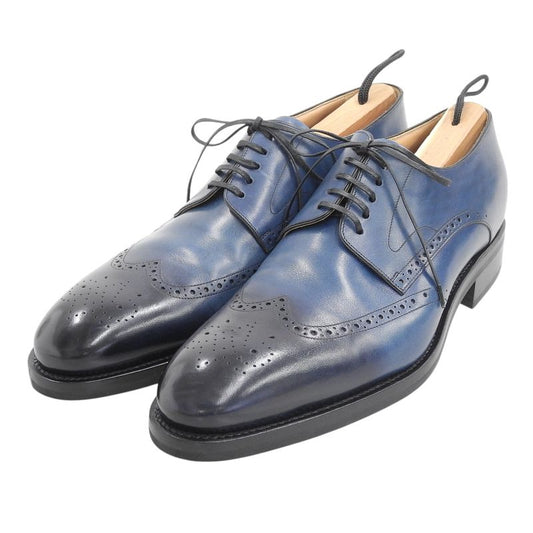 Louis Vuitton Wingtip Medallion Patine Leather Shoes Dress Shoes Blue 8.5 Made