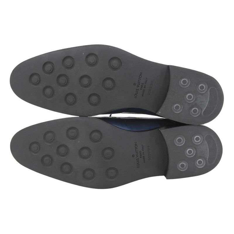 Louis Vuitton Wingtip Medallion Patine Leather Shoes Dress Shoes Blue 8.5 Made