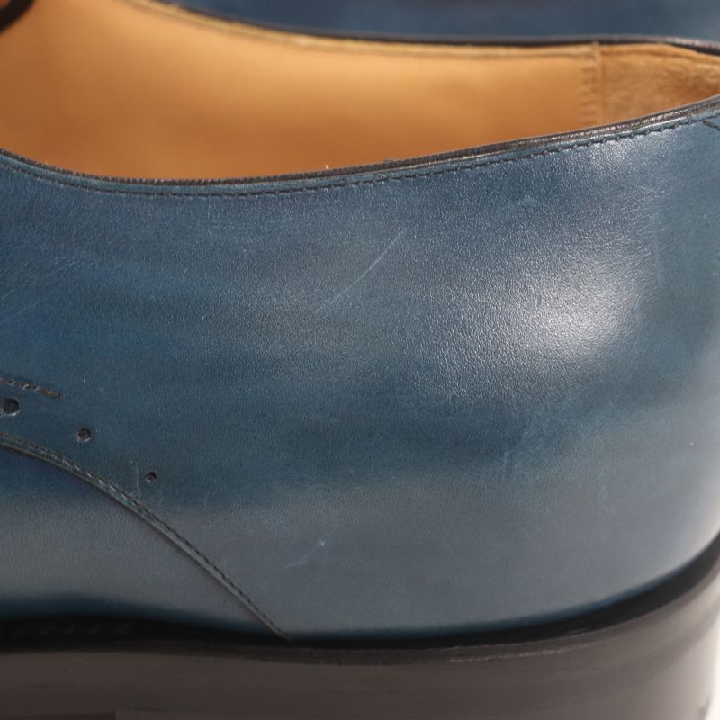 Louis Vuitton Wingtip Medallion Patine Leather Shoes Dress Shoes Blue 8.5 Made