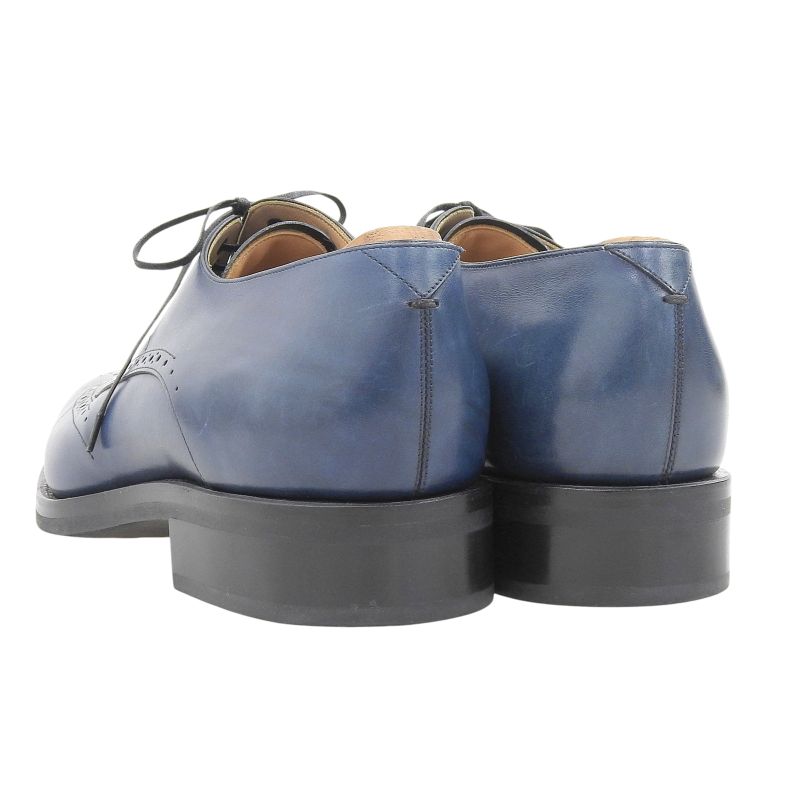 Louis Vuitton Wingtip Medallion Patine Leather Shoes Dress Shoes Blue 8.5 Made