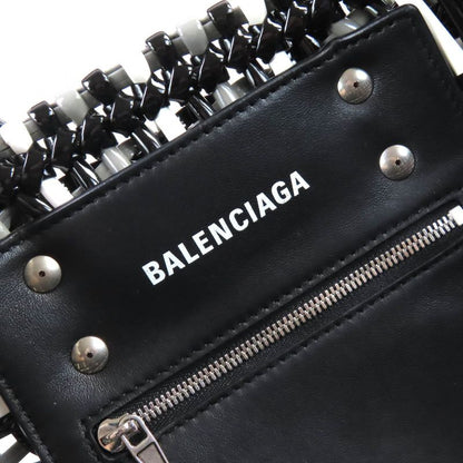 Balenciaga 671342 Bistro Basket Bag XS Enamel 2WAY Handbag Shoulder Bag Black