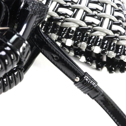 Balenciaga 671342 Bistro Basket Bag XS Enamel 2WAY Handbag Shoulder Bag Black