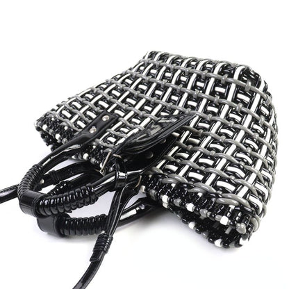 Balenciaga 671342 Bistro Basket Bag XS Enamel 2WAY Handbag Shoulder Bag Black