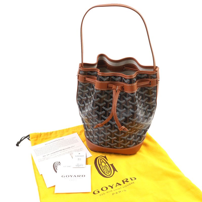 Goyard Peflotpmlty01cl03p Petit Flo Bucket Bag Calf Leather Goyard Din Canvas