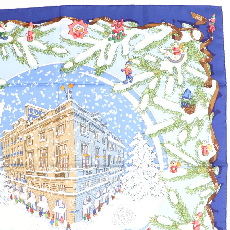 Hermes Carre Geant90 Carre 90 Noel Au 24 Faubourg Christmas At 24 Faubourg 100%