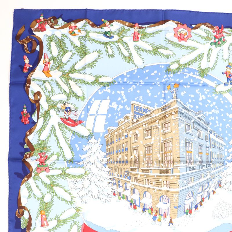 Hermes Carre Geant90 Carre 90 Noel Au 24 Faubourg Christmas At 24 Faubourg 100%