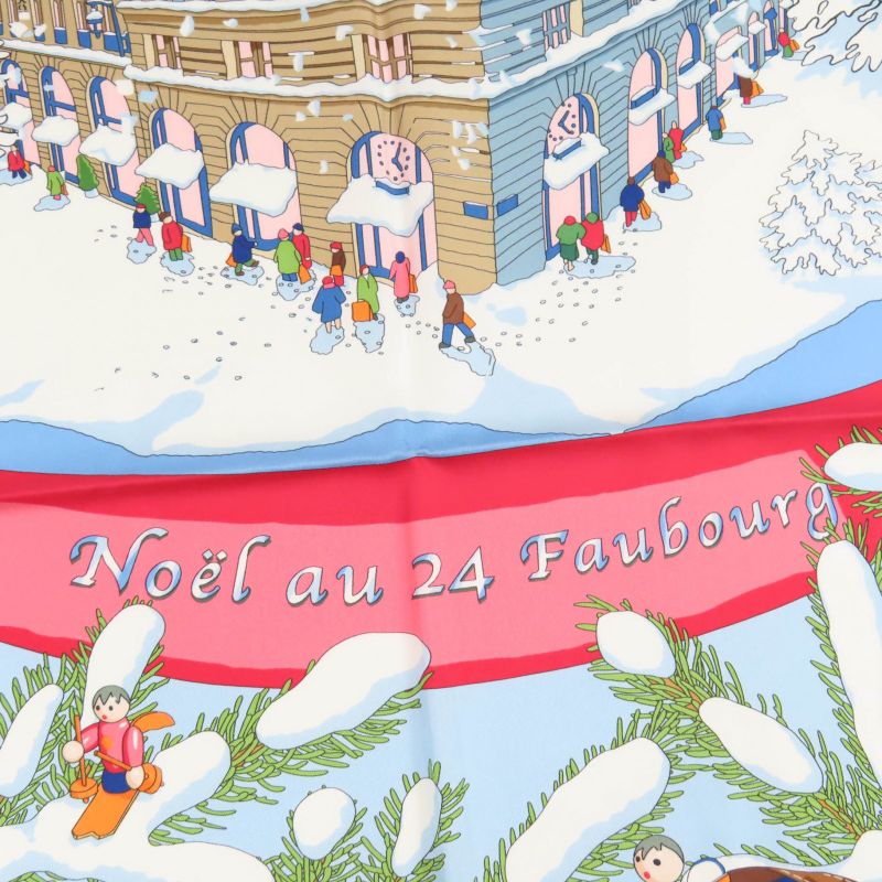 Hermes Carre Geant90 Carre 90 Noel Au 24 Faubourg Christmas At 24 Faubourg 100%