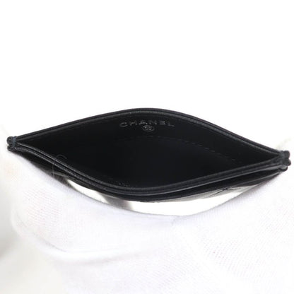 CHANEL Ap4472 Lambskin Matelasse Coco Mark Card Case Black Hardware With Box