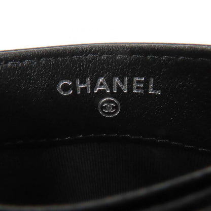 CHANEL Ap4472 Lambskin Matelasse Coco Mark Card Case Black Hardware With Box