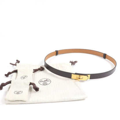 Hermes Kelly 18 Vorsluft Chocolat/gold Hardware Kelly Buckle Belt Stamped K