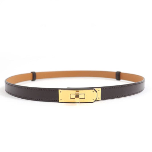 Hermes Kelly 18 Vorsluft Chocolat/gold Hardware Kelly Buckle Belt Stamped K