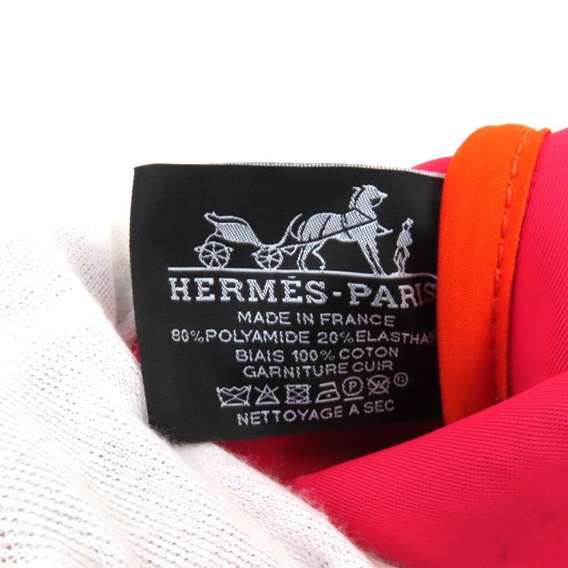 Hermes Neobain Zen Au Soleil PM Rose Anglia Logo Perforated Design Pouch With