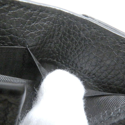 Gucci 736151 Leather Embossed Logo Compact Wallet Trifold Wallet Black With Box