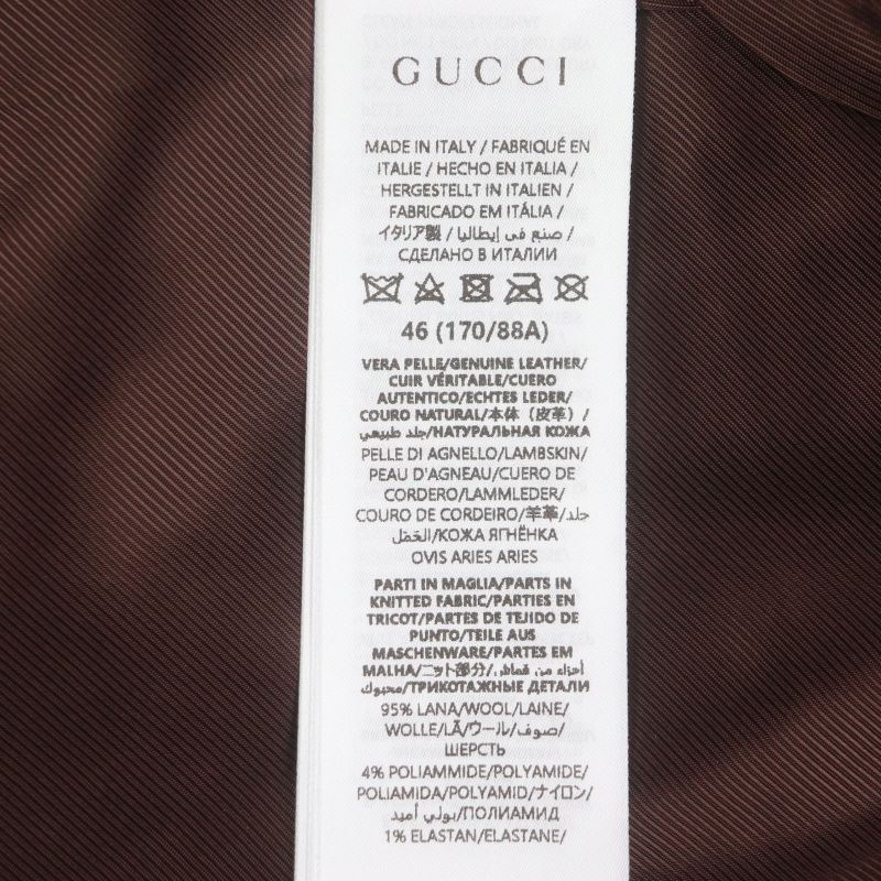 Gucci 793726 Sherry Line Webline Embroidery Sheepskin Lambleather Official