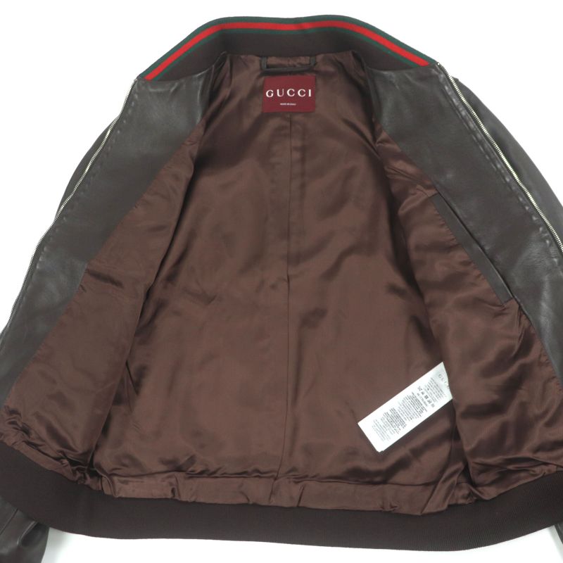 Gucci 793726 Sherry Line Webline Embroidery Sheepskin Lambleather Official