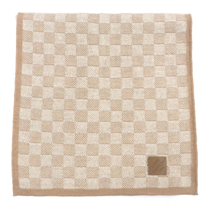  Louis Vuitton 2024 M77986 Scarf Neo Petit Damier 100% Wool Leather Knitted