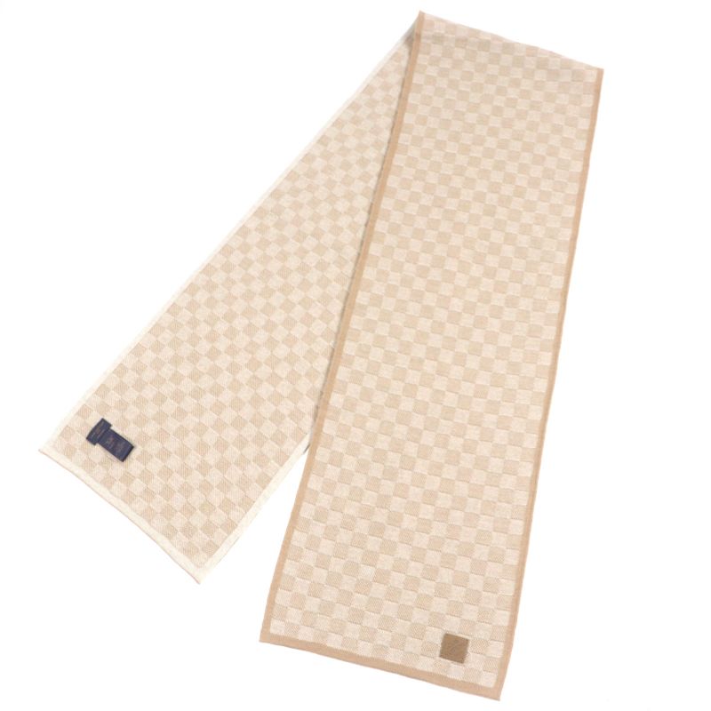  Louis Vuitton 2024 M77986 Scarf Neo Petit Damier 100% Wool Leather Knitted
