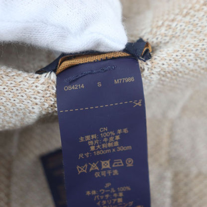  Louis Vuitton 2024 M77986 Scarf Neo Petit Damier 100% Wool Leather Knitted