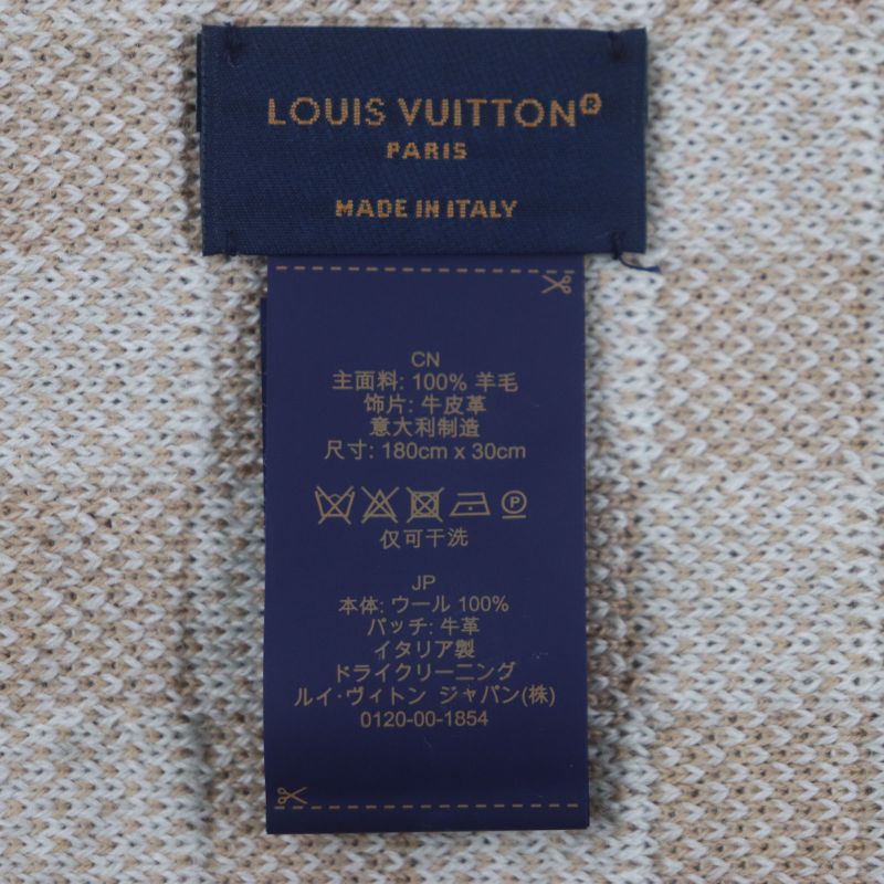  Louis Vuitton 2024 M77986 Scarf Neo Petit Damier 100% Wool Leather Knitted