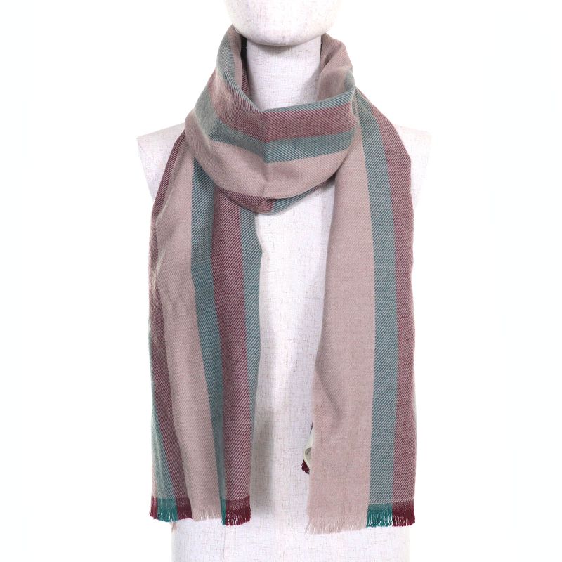 Gucci 387574 4g200 100% Wool Sherry Line Fringed Shawl Scarf Stole Scarf Light