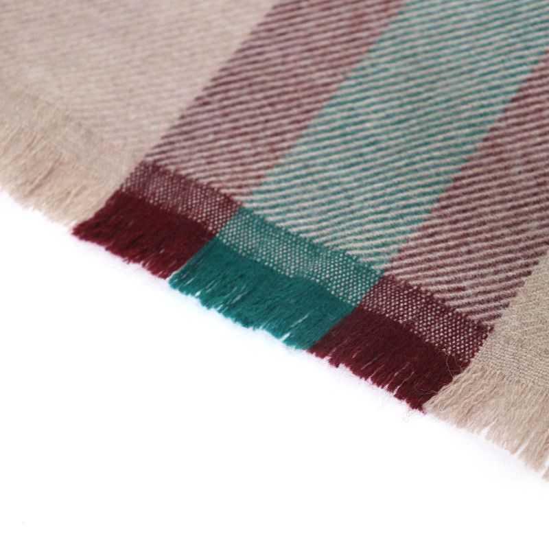 Gucci 387574 4g200 100% Wool Sherry Line Fringed Shawl Scarf Stole Scarf Light