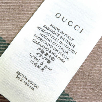 Gucci 387574 4g200 100% Wool Sherry Line Fringed Shawl Scarf Stole Scarf Light