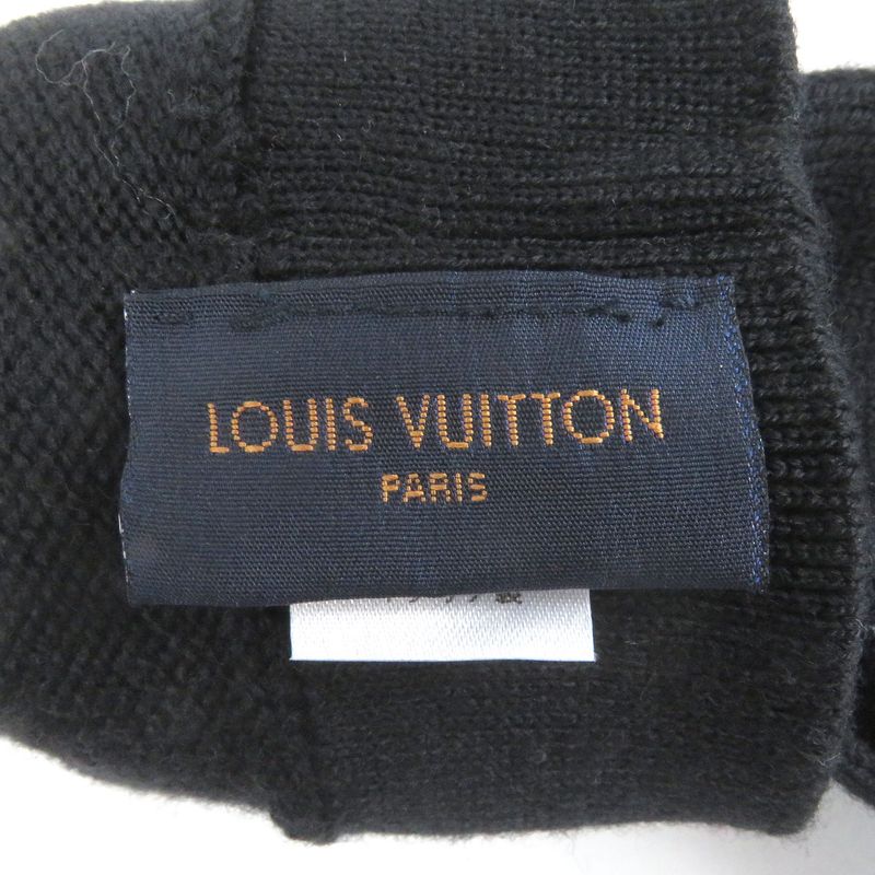 Louis Vuitton M73905 Gon Giant Pop Monogram 100% Wool Gloves Black Made In