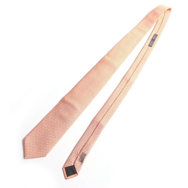 Hermes 655609t 100% Silk H Logo Chaine D'ancre Allover Pattern Regular Tie