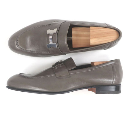 Hermes Leather Paris Constance H Logo Silver Hardware U-tip Loafers Moccasins